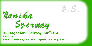 monika szirmay business card